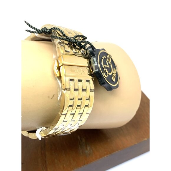 GV2 by Gevril Women\'s Watch 12303B Swiss Quartz Silver Dial Gold Steel 27.5mm
